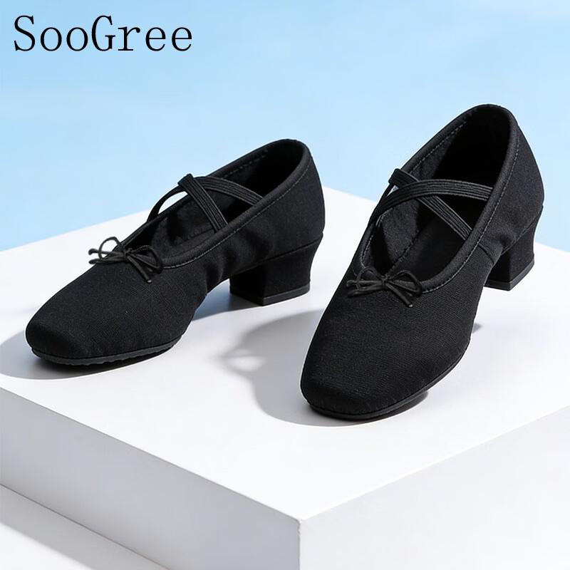 Канвасные танцевальные туфли SooGree на низком каблуке