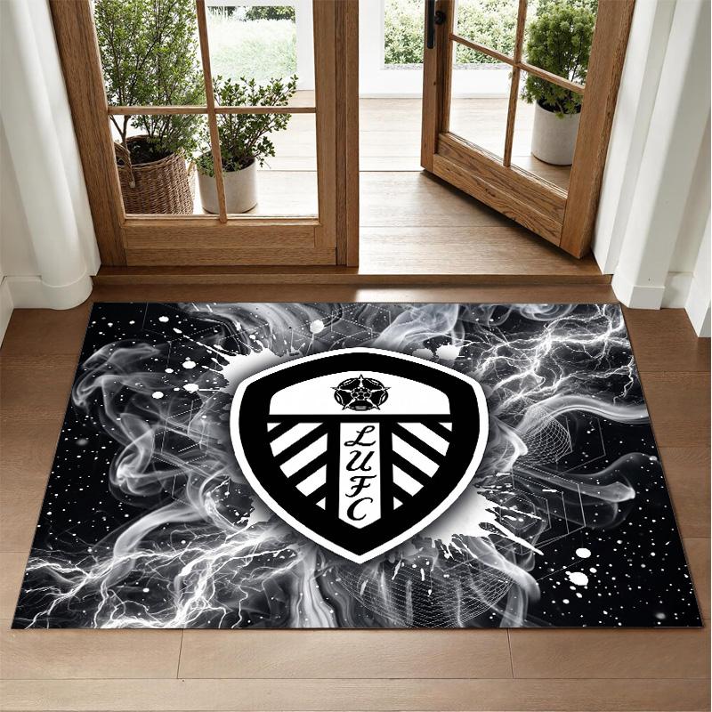 Коврик с дизайном футбольного клуба Leeds United из кристаллического бархата, мягкий декоративный коврик для спальни, прихожей