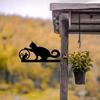 1pc Spring Cat & Mouse Steel Silhouette Metal Wall Art: Ideal for Birthdays & Housewarming Garden Party Décor