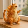 1/2Pcs Roaring Cat Figurine Dinosaur Kitten Resin Statue Cartoon Animal Sculpture Home