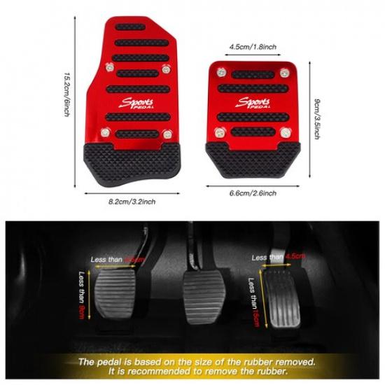 For Auto Toyota Car Manual Non-Slip Brake Foot Pedal Pad Cover Red Accessories