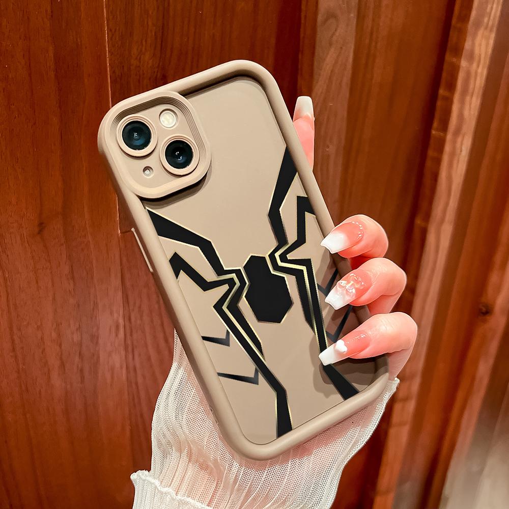 Черный квадратный силиконовый чехол для телефона с рисунком паутины для iPhone Samsung Galaxy Xiaomi Redmi POCO HUAWEI Honor противоударный защитный резиновый чехол