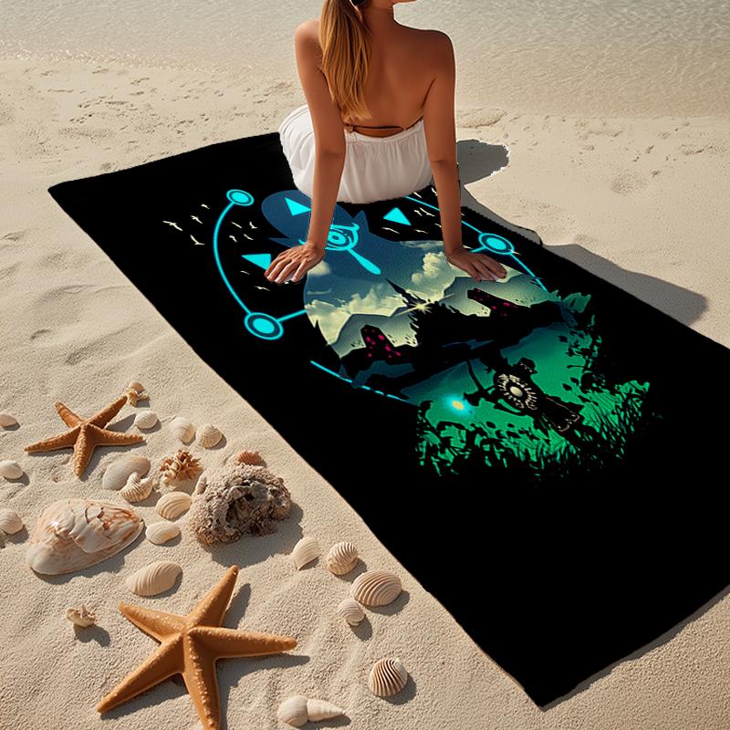 Heroic Legend Crest Beach Towel, Super Soft Microfiber, Gift for Her/Him, Birthday, for Pool, Beach, Travel, Home Decor Fan gifts