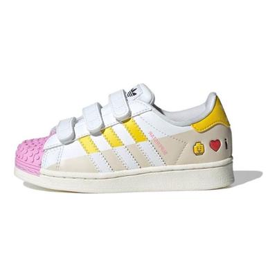 LEGO x Superstar CF C I Love Lego - Розовые детские кроссовки Белые Облачно-белые Желтые IF2910