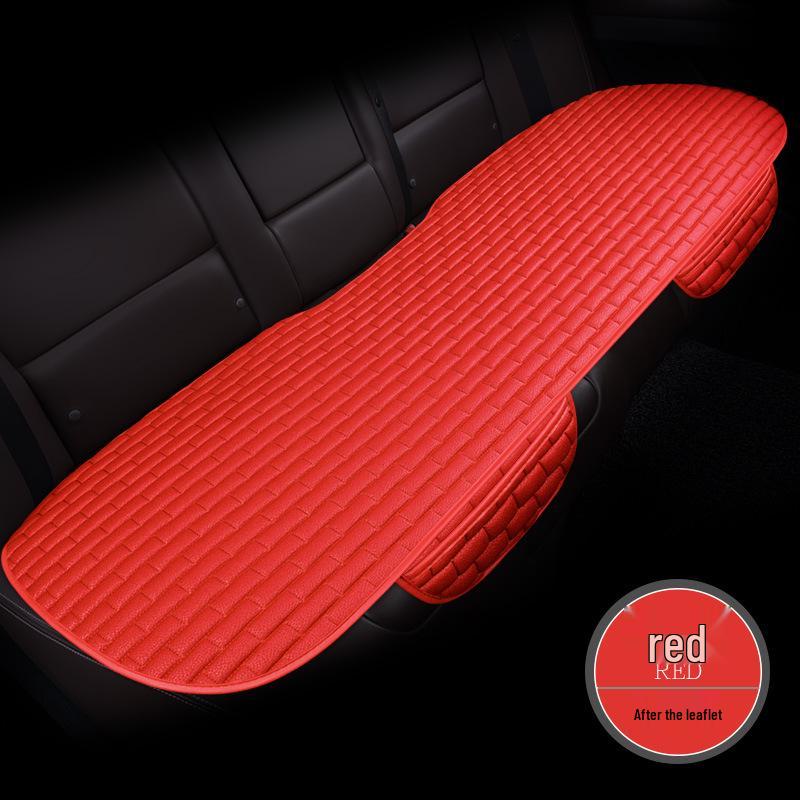 Plaid Three-Piece No-Tie Car Seat Cushion Set for Office and Home - Single Seat and Multi-Seat Interior Decor.