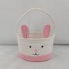 Корзина для пасхального кролика для детей, маленькая плетеная корзина из хлопковой веревки с ручкой и кроличьими ушками, пустая корзина для яиц в виде кролика для малышей и младенцев
