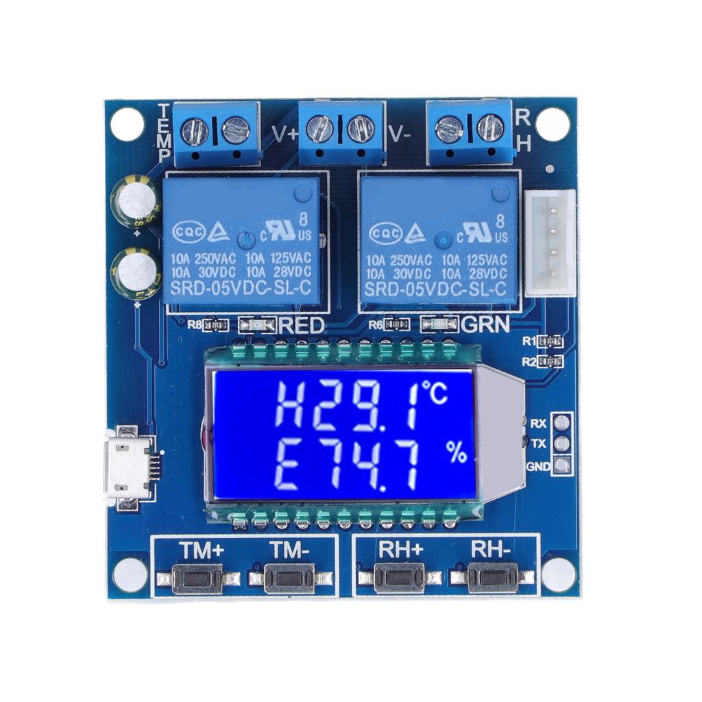 Модуль контроля влажности и температуры с цифровым дисплеем, 2 выходных реле, датчик DC6‑30V XY‑TR01