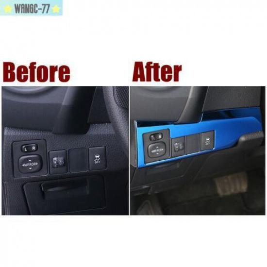 Blue Titanium Headlight Switch Panel Cover Trim For Toyota Corolla 2017-18 New