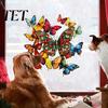 Removable Butterfly Art Stickers Christmas Window Sticker, Stained Glass Style, Colorful Decal, Floral Home Decor Static PVC Waterproof Sticker