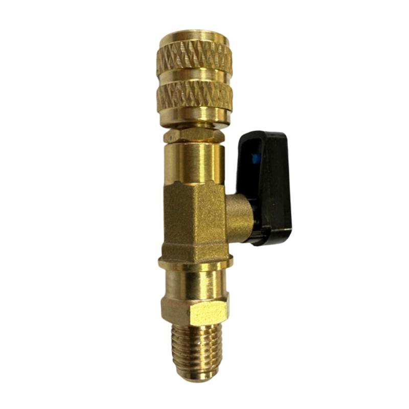 SAE Ball Valve Adapter Designed for R410A R32 HVAC Systems with Brass Construction and Accurate Thread Specifications