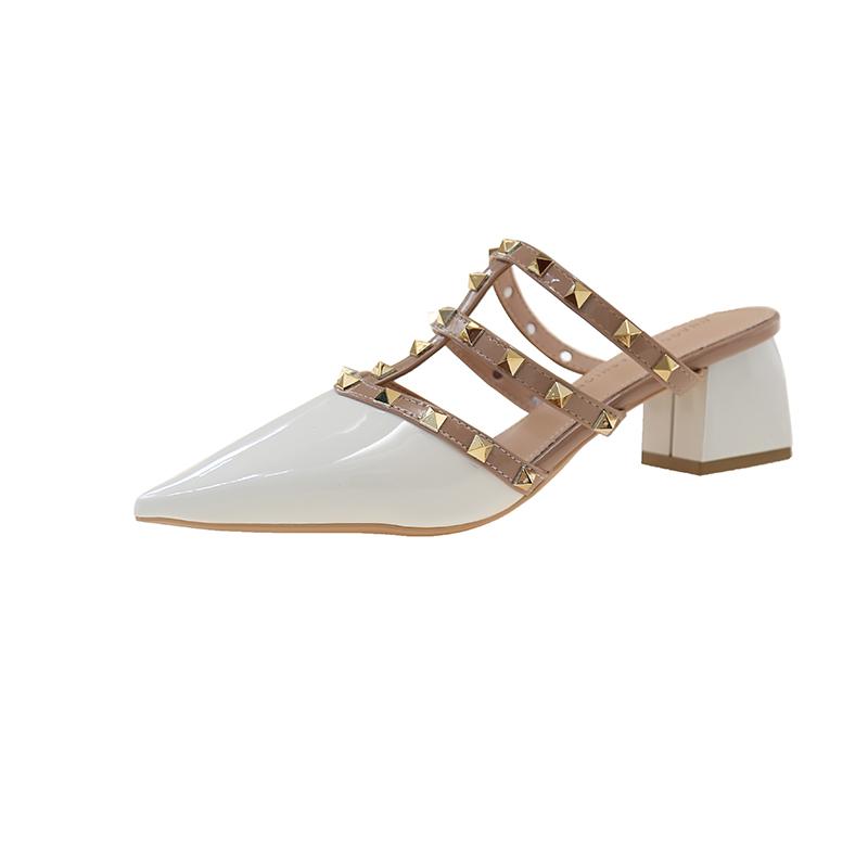 Сексуальные женские шлепанцы с острым носком, летние мюли, женские босоножки на каблуке, тренд 2025 года, вечерние туфли-лодочки, неглубокие, на массивном каблуке, с ремешком-слингом, слайды