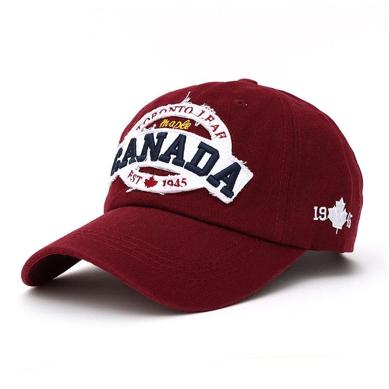 Классическая вышитая бейсболка-тракер, регулируемая папина шляпа с канадской вышивкой, повседневный стиль, мягкая ткань средней плотности