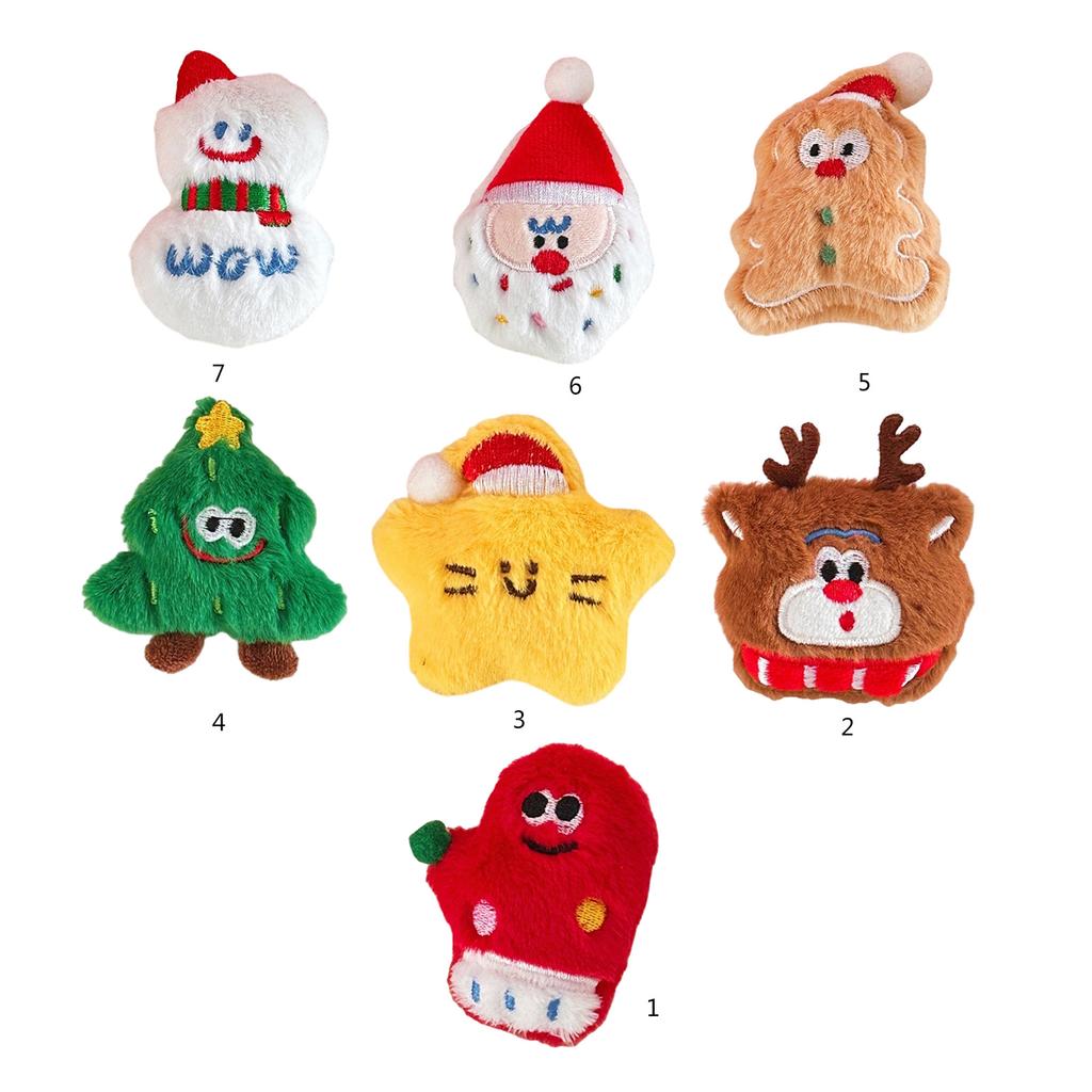 Festival Plush Christmas Theme Brooch Pin Lovely Soft Padded Plush Brooch Pin for Holiday Outfits Bag Clothes Decors