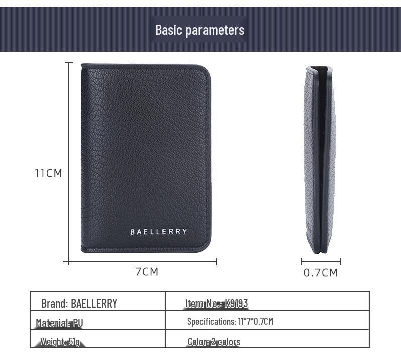 Men's Slim PU Multi-Card Holder with Driver's License Slot