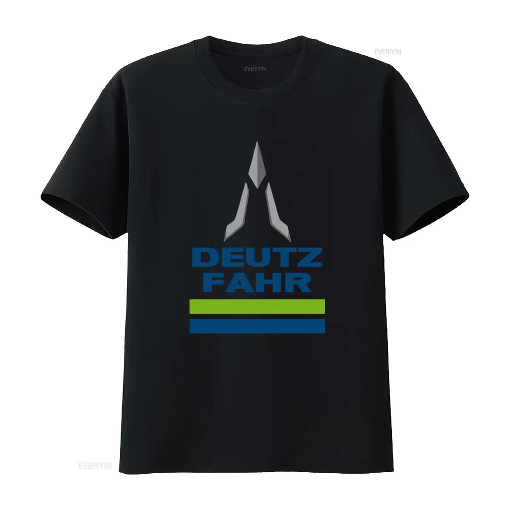 Deutz Fahr Logo Print T Shirt for Men Stylish and Comfortable vintage Washed graphic Slightly Unisex Versatile homme Casual