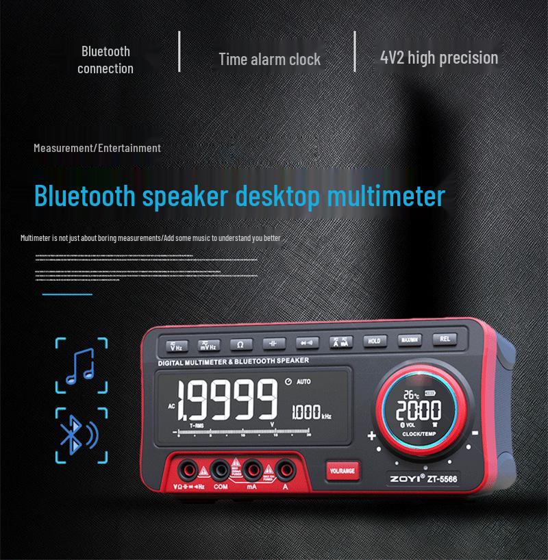 Мультиметр-динамик Bluetooth ZOYI ZT-5566: Высокочеткий 4,5-разрядный дисплей с термометром