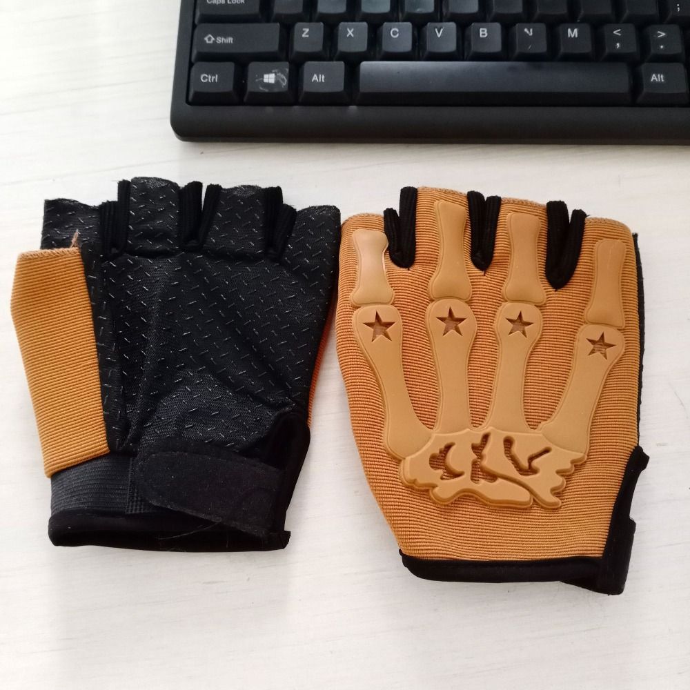 Дышащие мотоциклетные перчатки из полиэстера, спандекса и резины, митенки с половиной пальцев для вождения и езды на велосипеде