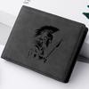 Men's Short Wallet PU Leather Vintage Thin Credit Card Holder Black Compact Wallet