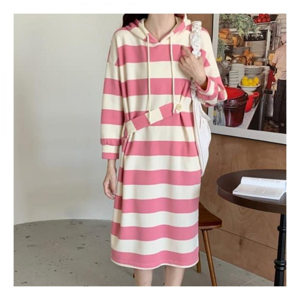 Navava Casual Stripe Hood Dress No260