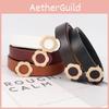 Womens Fashion Pu Leather Belt With Simple Alloy Buckle For Work And Weekend Outfits