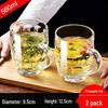 Pineapple Pattern Tempered Glass Mug with Handle