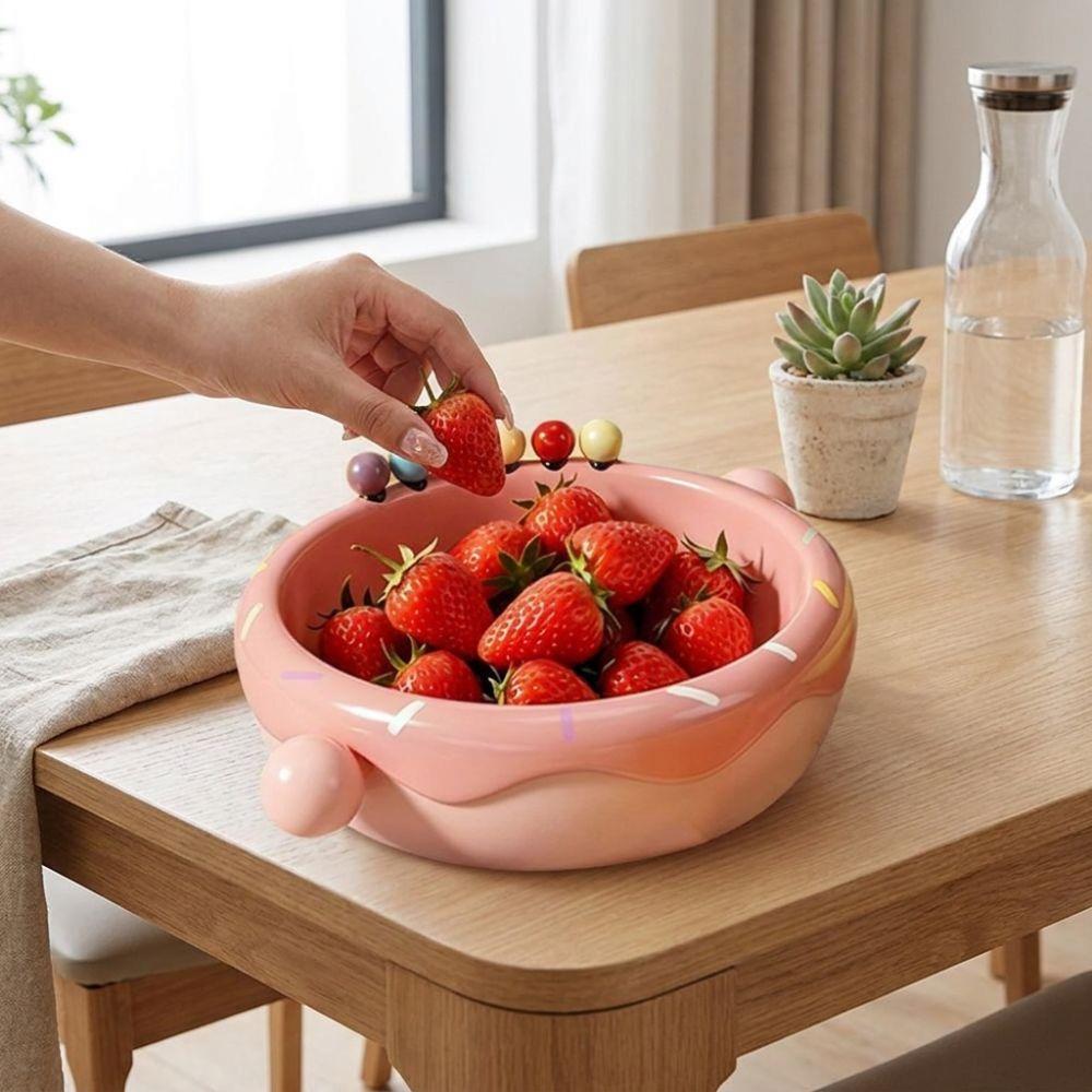 Plastic Fruit Serving Plate Large Capacity Snack Storage Tray Home Living Room