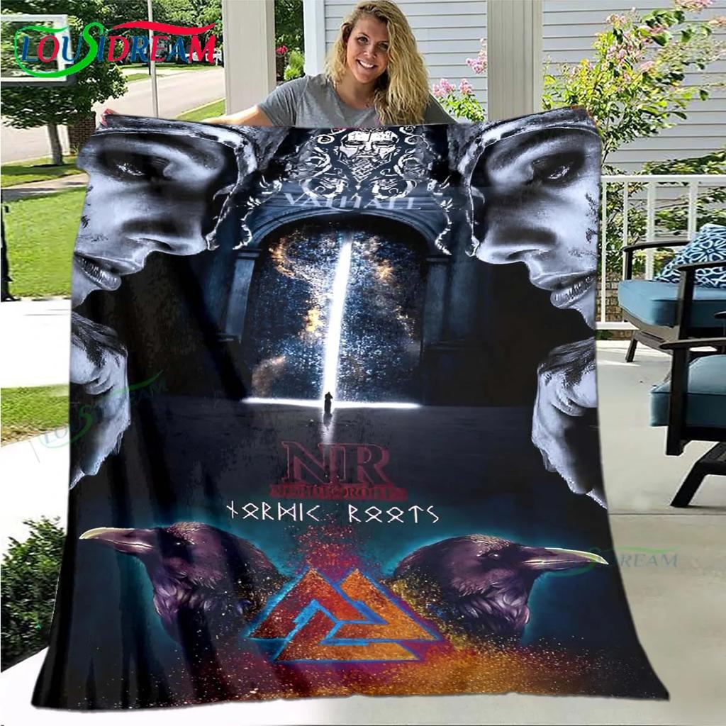 Nordic Viking Mythology Soft Blanket Sports Living Room Bedroom Sofa Bed Blanket Birthday Gift Travel Office Lunch Break Blanket