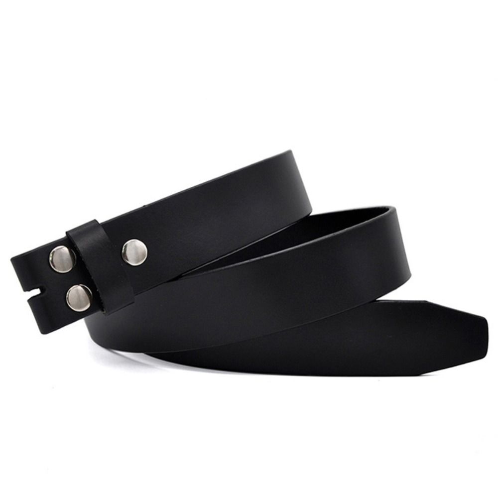 Designer Replacement No Buckle Girdle Stud Snap Clip Waistband Genuine Leather Belt 3.8cm with Hole