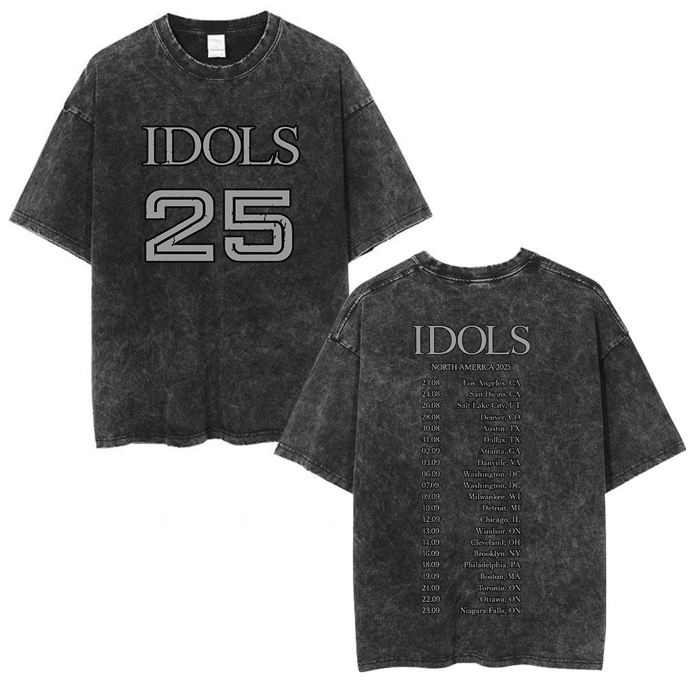 Yungblud IDOLS Album Tour  T Shirts Men Women Clothing Washed Vintage Short Sleeve Tshirts Oversized Casual Cotton Tshirt