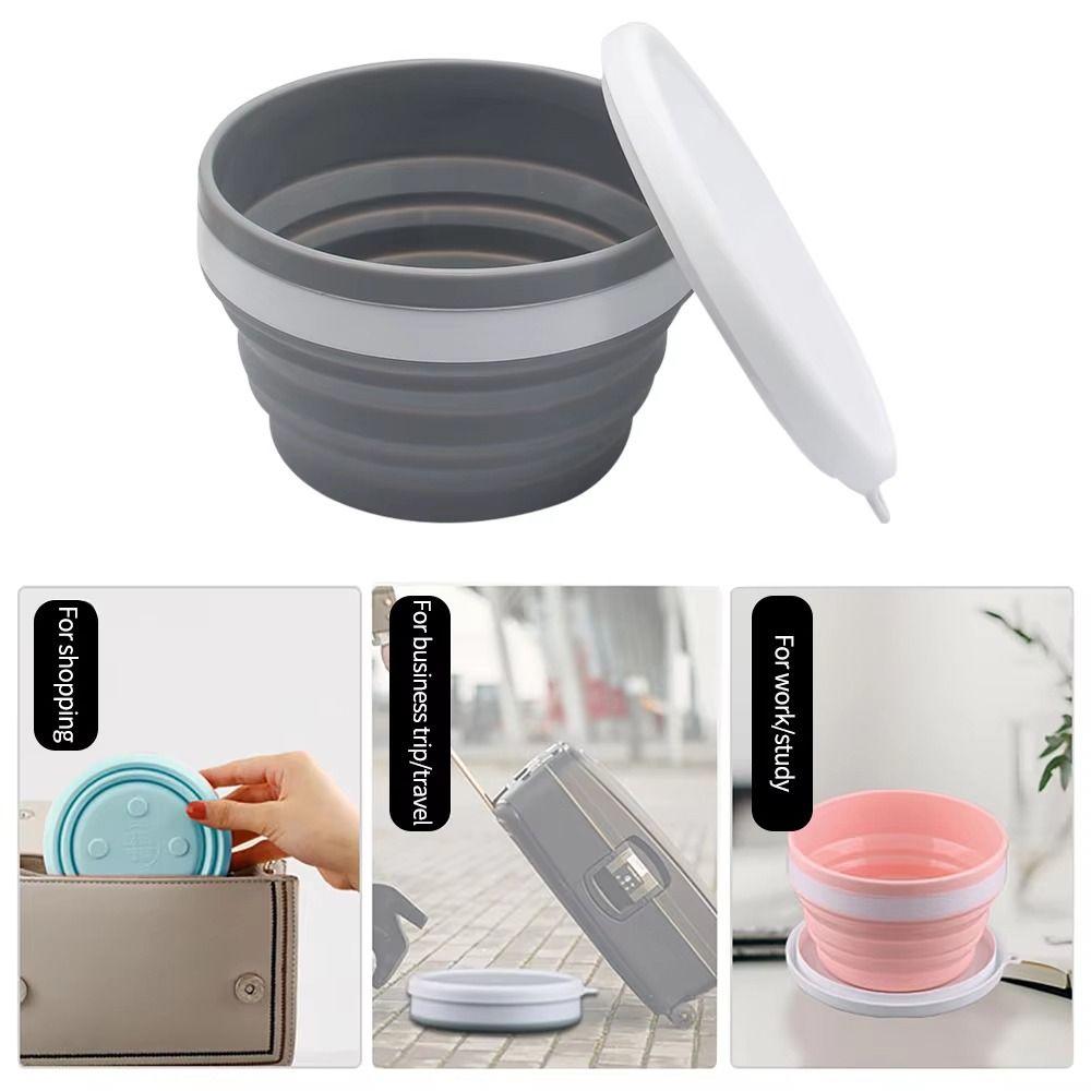 Food Grade Silicone Foldable Bowl Reusable Folding Lunch Box Portable Food Container Tableware