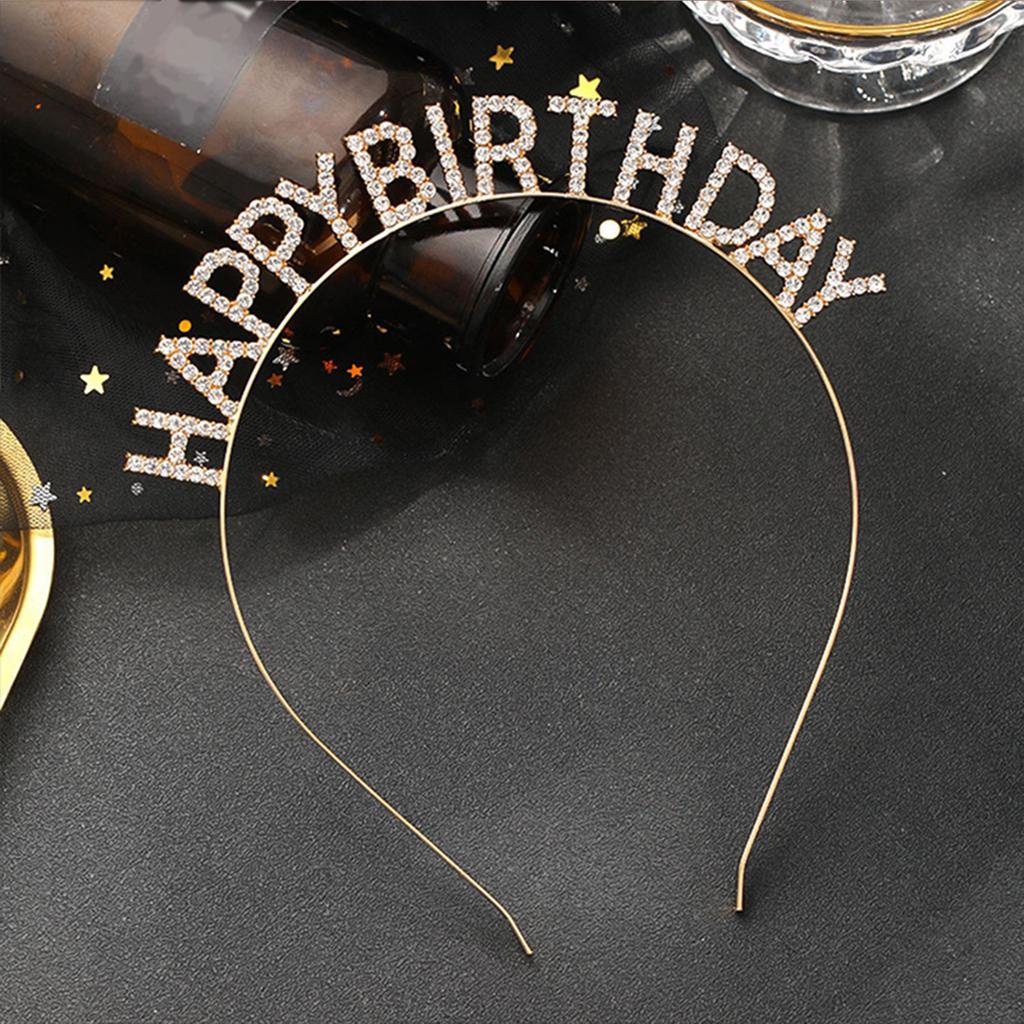 Повязка на голову на день рождения со стразами