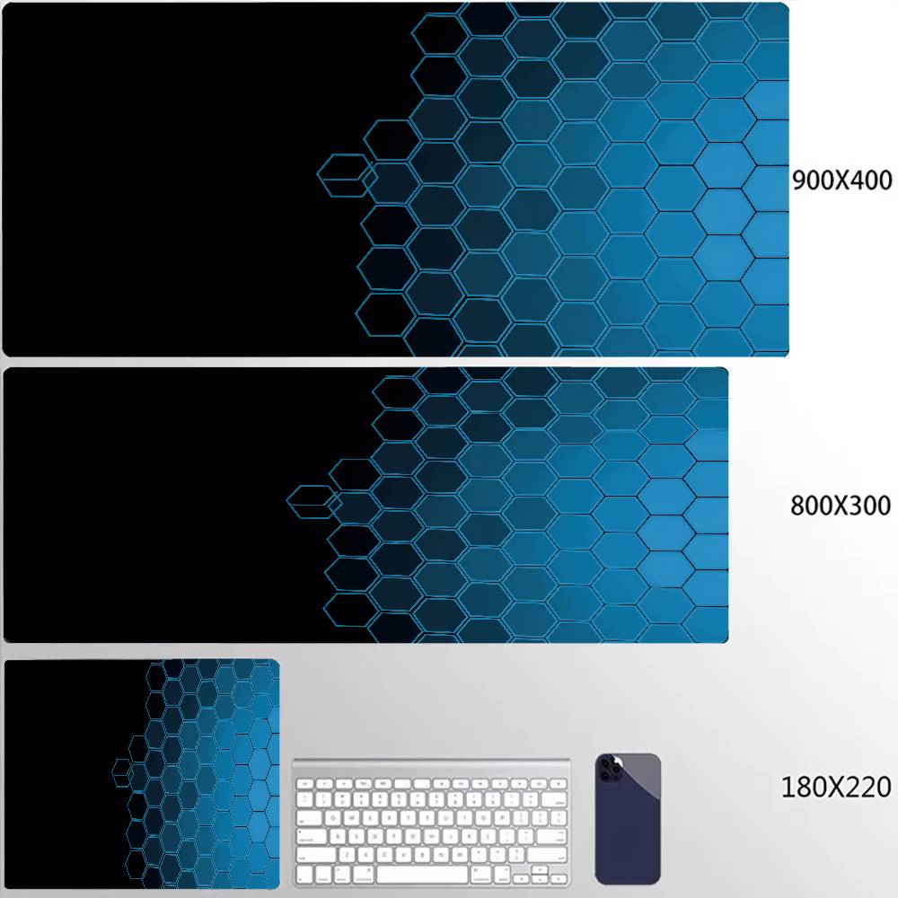 Gaming Mousepads Mousepad Geometric Large Mouse Mat Big Desk Pads Non-Slip Rubber Hexagon Mouse Pad Big Keyboard Mats 90x40cm