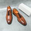 Large Size Leather Shoes Men's Japanese Foot Cover Business Dress Wedding Shoes Daily Office Work Derby Shoes Men