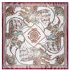 90*90cm Luxury Brand Women Silk Scarf Hand Drawing Sailing Boat Design Square Scarves Spring Summer Shawls For Ladies