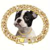 1pcs Dog Chain Collar Diamond Cuban Chain Dog Collar 13mm Wide Dog Necklace Metal Cat Chain Pet Crystal Collar Jewelry Accessories Suitable Pet