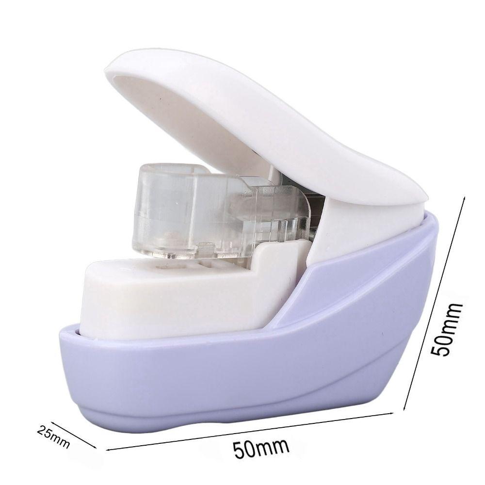 Purple Stapleless Stapler Compact Staple-Free Stapler New Plastic Paper Binding Tool Home Office