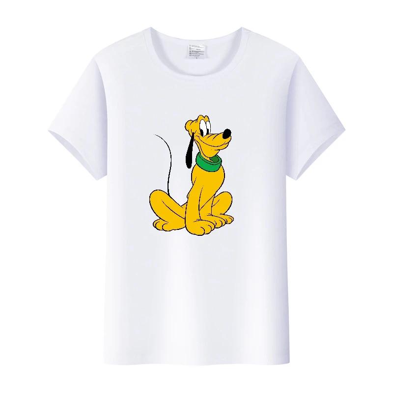 Funny Disney Cartoon Tees Mickey Mouse Pluto Graphic Woman Summer Crop Tops Mens T-Shirts Loose Clothing Grunge Y2K Blouses