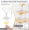 20-60PCS Acrylic Champagne Coupe Glasses Engagement Party Wedding Champagne Tower Prosecco Tower Martini Glasses 5oz