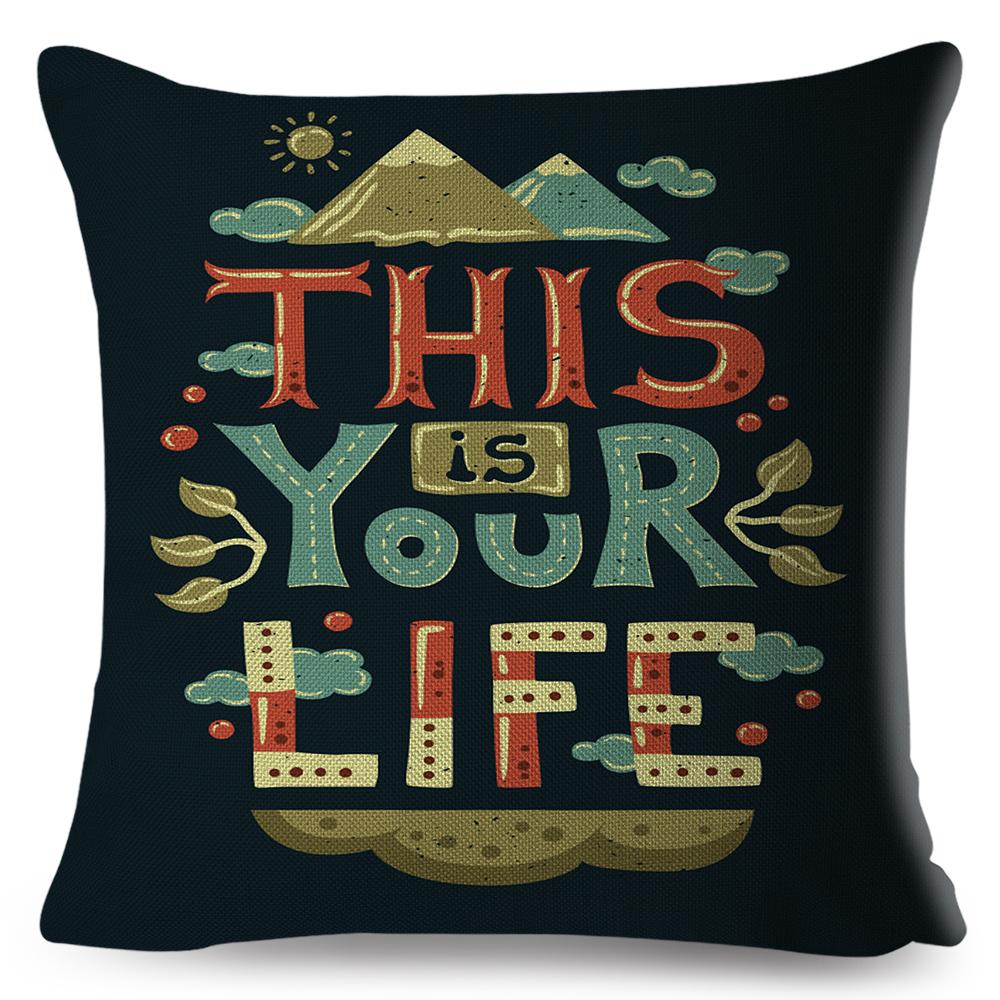 Motivational Quote Cushion Cover Inspirational Lettering Design Decorative Pillow Case Living Room Bedroom Sofa Home Decor