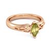 Celtic Peridot Ring 925 Sterling Silver Rose Gold Vermeil Trinity Knot Band Ring