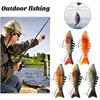 5Pcs Bionic Swimming Baits with Treble Hooks Realistic Looking Bright Colors Multi-section Fishing Lures Artificial Baits
