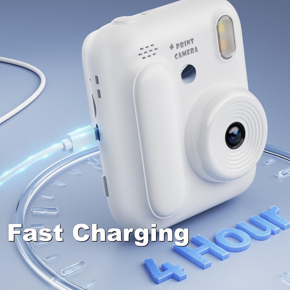 Детская моментальная камера Камера с цветной печатью 32 ГБ 1080P Термопечать Цифровая камера Печать фото Видеоигры Музыка Детский подарок