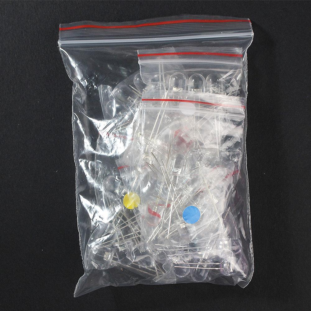 50 шт./лот 8 мм прозрачный круглый светодиодный многоцветный комплект красный желтый синий зеленый белый свет светодиодные лампы набор светодиодов F8