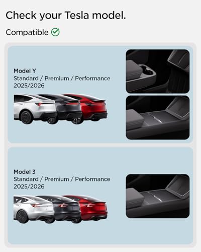 Spigen Tesla Model Y Juniper (2025) и Tesla Model 3 Highland (2025/2024) Органайзер для хранения под экраном, TO227H ACP08373 (черный)