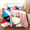 3D Print Anime Darling In the Franxx Zero Two 02 Bedding Set Boys Girls Twin Queen Size Duvet Cover Pillowcase Bed Kids Adult