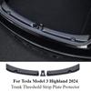 For Tesla New Model 3 Highland 2024 Trunk Threshold Strip Plate Protector TPE Sill Guard Cover Anti Scratch Protection Lid Trims