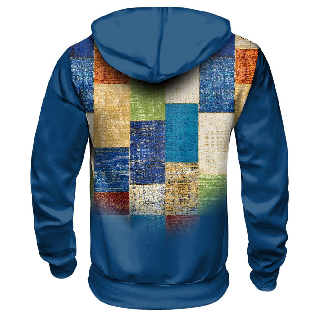 Модный свободный мужской и женский свитер с капюшоном с длинным рукавом и принтом