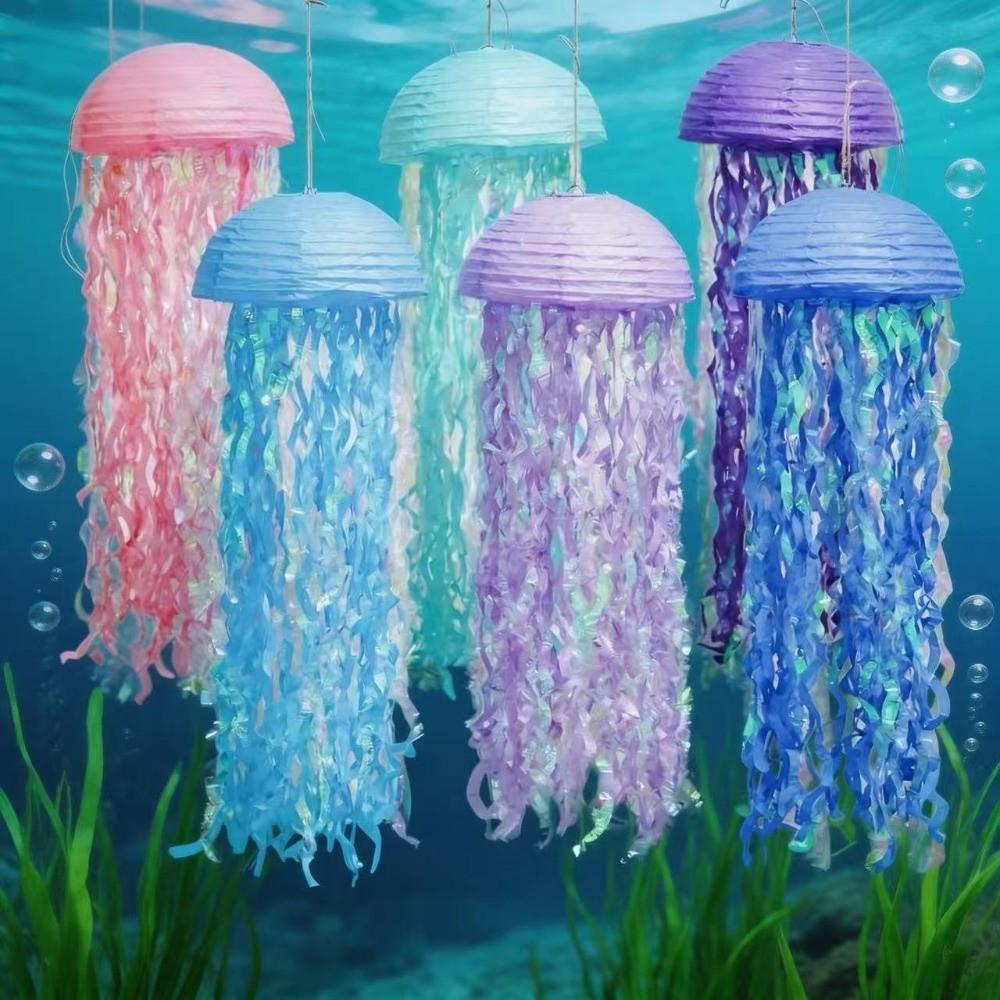 Rainbow Style Hanging Jellyfish Lantern Jellyfish Party Decoration  Ocean Theme Party