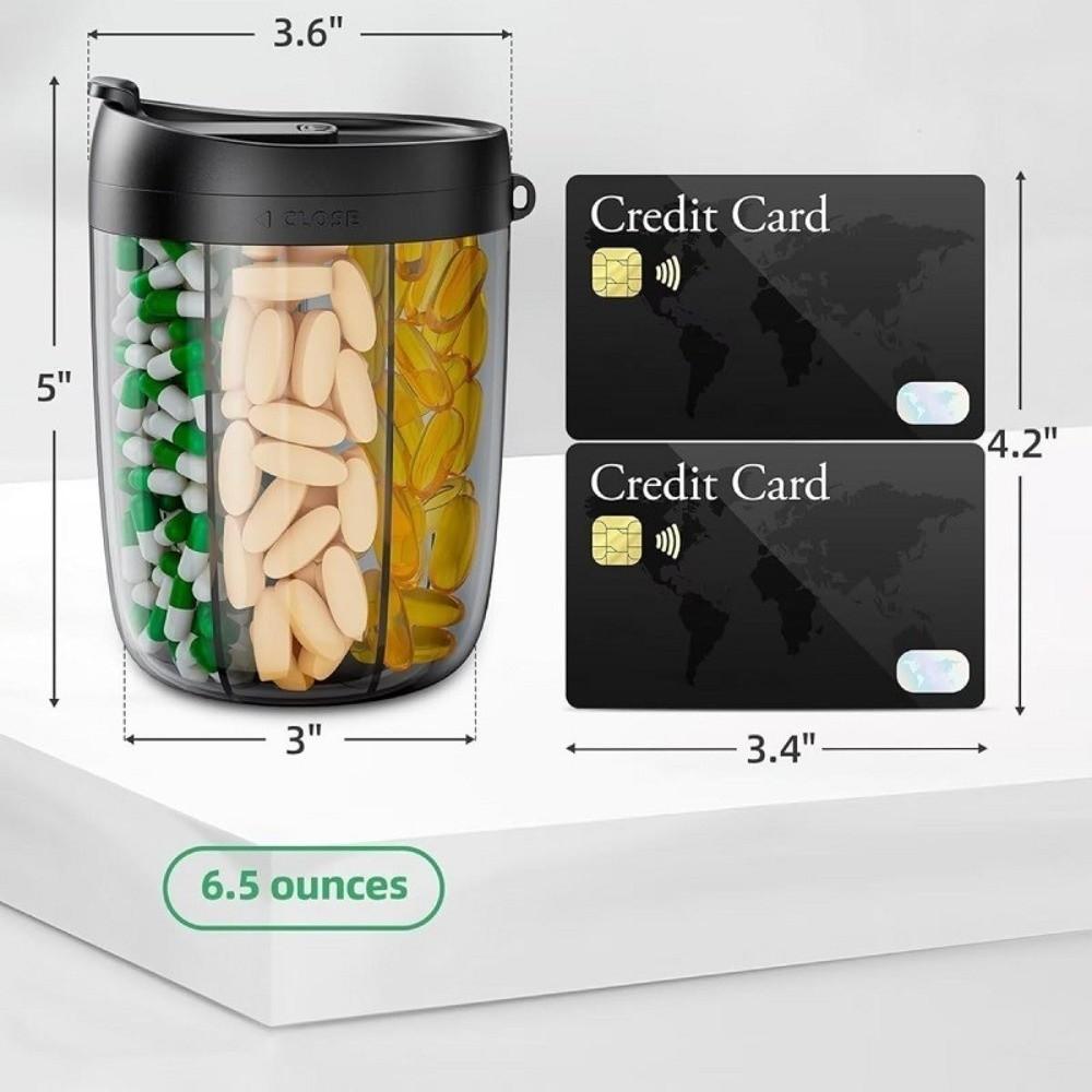 Plastic Pill Dispenser Wide Opening Pill Container New Pill Storage Bottle for Travel Use