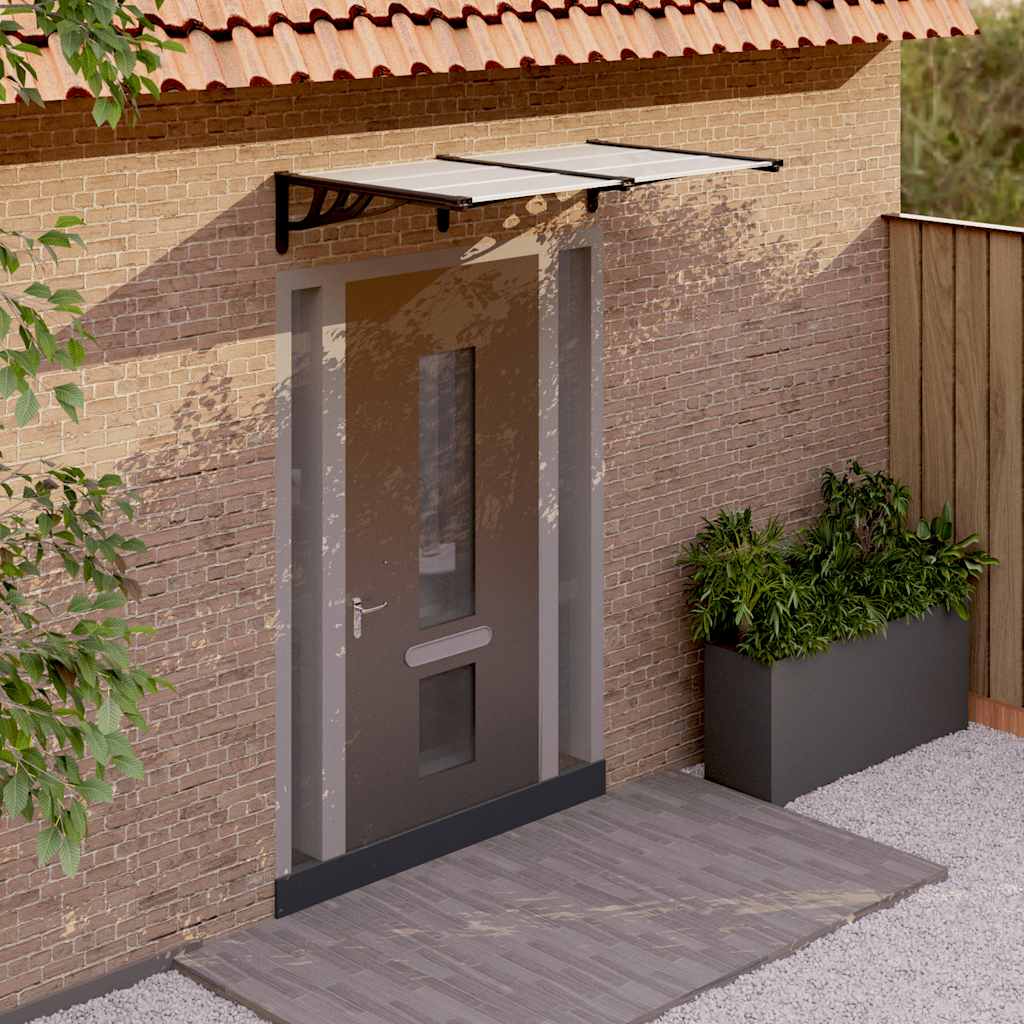 Door Canopy Black and Transparent 152.5 x 90 cm Polycarbonate